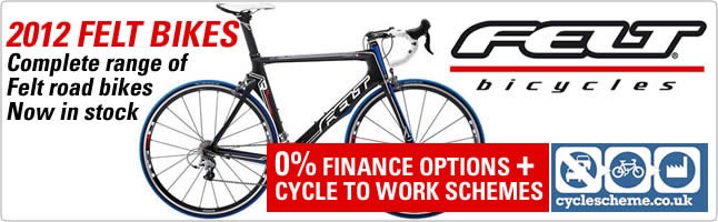 2012 Felt Bikes. Complete range of Felt road bikes now in stock.