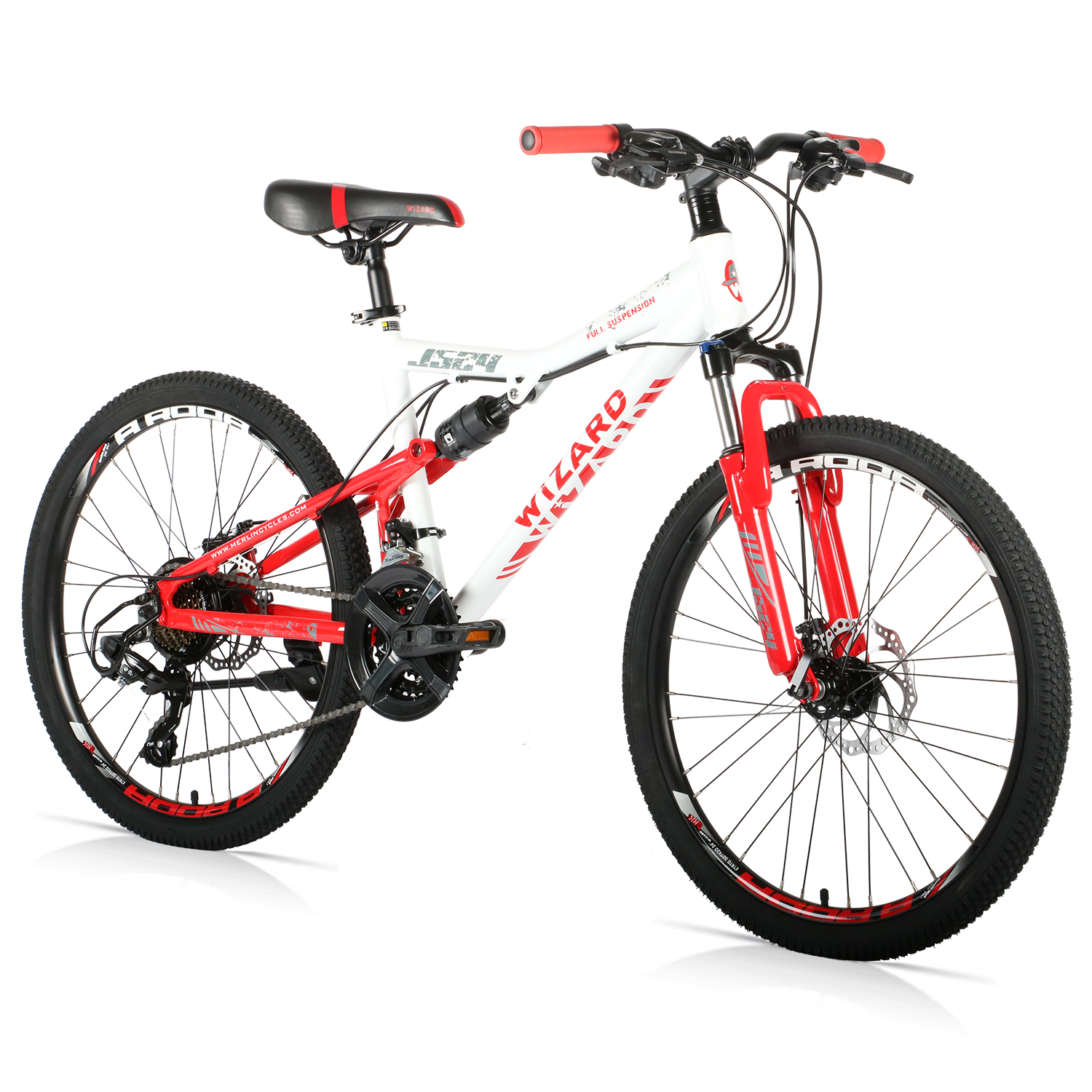 Wizard JS24 Kids Full Suspension MTB Bike 24" Wheels Merlin Cycles