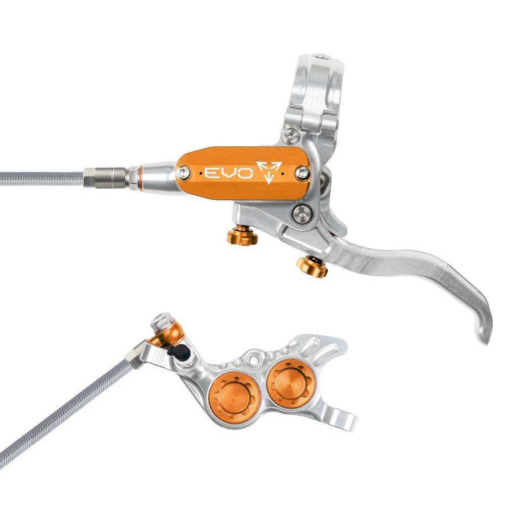 Hope Tech 4 Evo GR4 Braided Disc Brake - Silver / Colours | Merlin Cycles