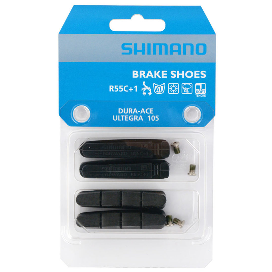 Shimano R55C+1 Brake Shoe Inserts 2 Pairs Merlin Cycles