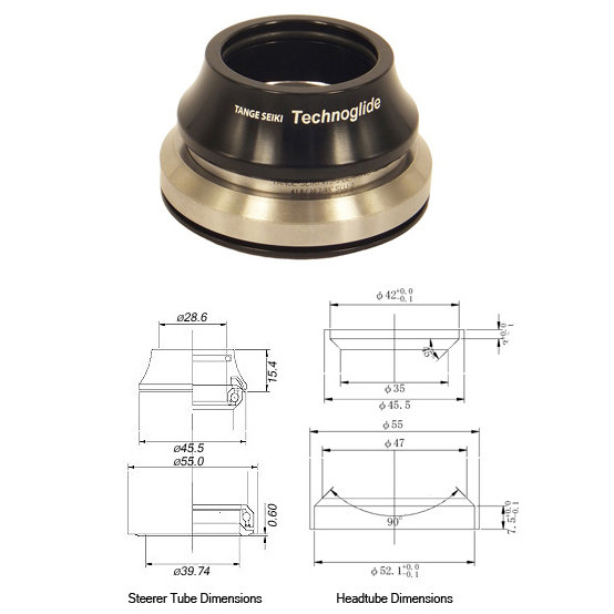 Jeu De Direction Tange-Seiki IS22 Argent - Sans Pile, Hauteur Intégrale, Pour Casque Intégral, Roulements Cartouche Aluminium