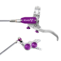 Merlin Cycles Hope Tech 4 Evo GR4 Braided Disc Brake - Silver / Colours - Silver / Purple / No Rotor / Left / Braided Hose | FREE delivery over £60 & Easy Returns