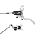 Merlin Cycles Hope Tech 4 Evo TR4 Braided Disc Brake - Silver / Colours - Silver / Black / No Rotor / Left / Braided Hose | FREE delivery over £60 & Easy Returns