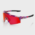 Merlin Cycles 100% Speedcraft SL FDJ United Suez Sunglasses - HiPER Mirror Lens - Translucent Red/Blue / HiPER Fire Red Mirror Lens | FREE delivery over £60 & Easy Returns
