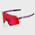 Merlin Cycles 100% S3 FDJ United Suez Sunglasses - HiPER Mirror Lens - Translucent Red/Blue / HiPER Fire Red Mirror Lens | FREE delivery over £60 & Easy Returns