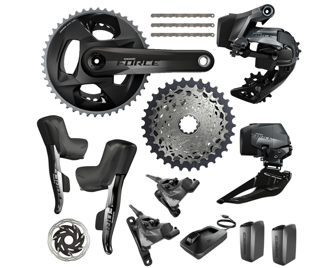 Sram Force ETaP AXS 2X HRD Wireless Full Groupset 12 Speed Merlin 