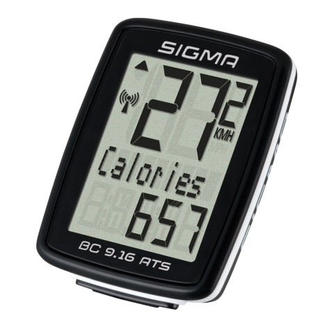 Image of Sigma BC 9.16 Wireless ATS Cycling Computer - Black / Speed