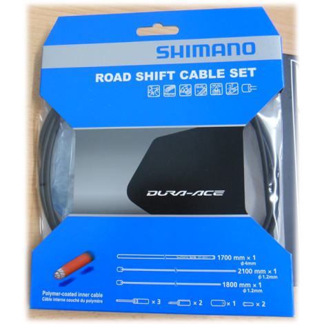 Shimano Road Gear Cable Set With Polymer Coated Inner Wire