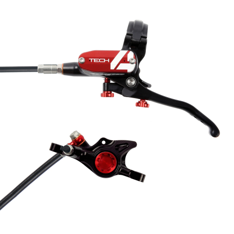 Image of Hope Tech 4 X2 Disc Brake - Colours - Black / Red / No Rotor / Front or Rear / LH / Standard Hose / 1600mm