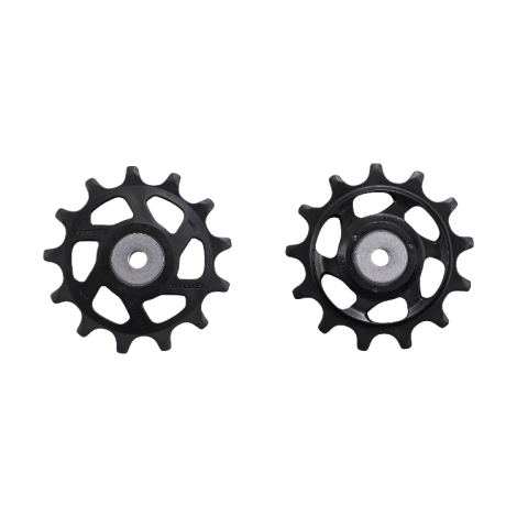 Image of Shimano XT M8100 Tension & Guide Pulley Jockey Wheels - Black / 12 Speed