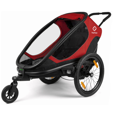 Image of Hamax Outback One Single Child Trailer - Red / Black