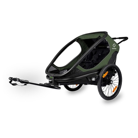 Image of Hamax Outback Twin Child Trailer - Green / Black