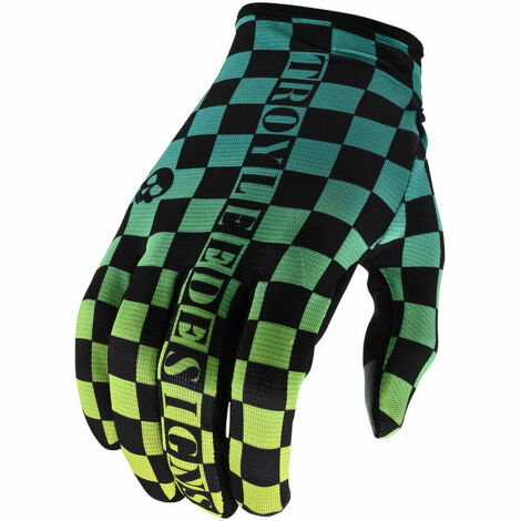 Image of Troy Lee Designs Flowline Glove - Checkers Green / Black / 2XLarge