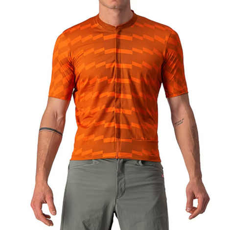 Image of Castelli Unlimited Sterrato Short Sleeve Cycling Jersey - Spice Orange / Orange / 2XLarge