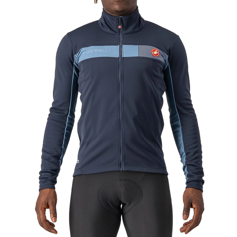 Image of Castelli Mortirolo 6S Cycling Jacket - AW22 - Savile Blue / Steel Blue / Small