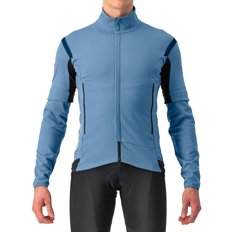 Image of Castelli Perfetto RoS 2 Convertible Cycling Jacket - AW22 - Steel Blue / Savile Blue / Small