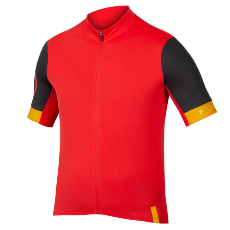Image of Endura FS260 Wide Fit Short Sleeve Cycling Jersey - Pomergranate / Large
