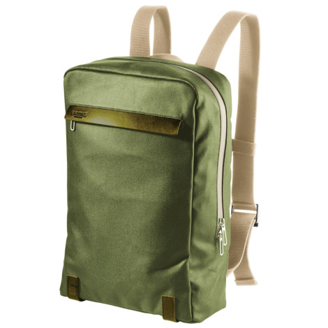 Image of Brooks Pickzip Cotton Canvas Backpack - Green / Olive Green / 20 Litre