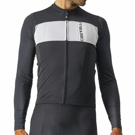 Image of Castelli Prologo 7 Long Sleeve Cycling Jersey - SS23 - Light Black / Silver Grey / Ivory / 2XLarge