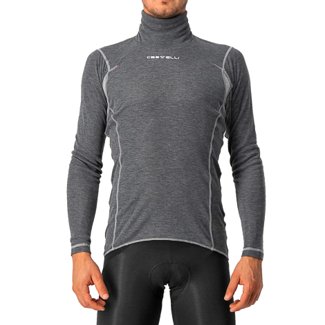 Merlin Cycles Castelli Flanders Warm Base Layer With Neck Warmer - AW23 - Grey / Small