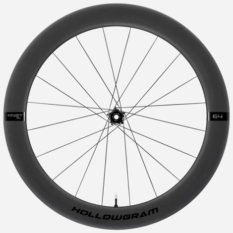 Image of Cannondale Hollowgram 64 SL KNØT Carbon Front Wheel - 700c - Black / 12 x 100 / Centerlock / Front / Clincher / 700c