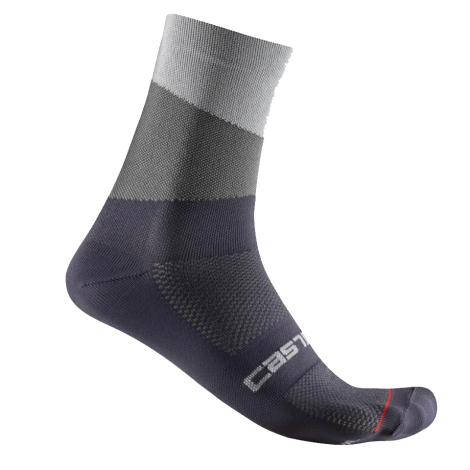 Image of Castelli Orizzonte 15 Cycling Socks - SS24 - Silver Grey / Dark Grey / L/XL