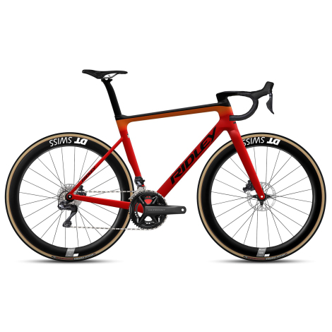 Image of Ridley Falcn RS Ultegra Di2 Carbon Road Bike - 2024 - Black / Red / Orange / XSmall