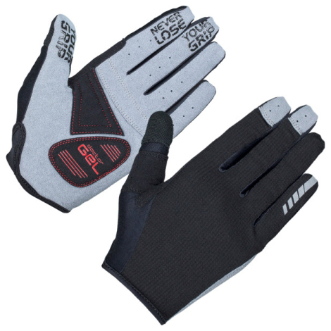 Image of GripGrab Shark Padded Full Finger Summer Gloves - Black / Large