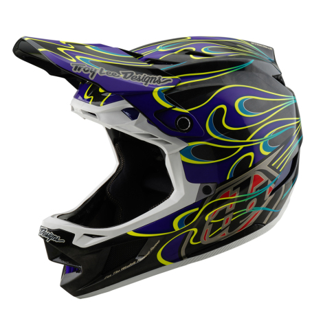 Image of Troy Lee Design D4 Torched Carbon Full Face Helmet - Black / Purple / Large