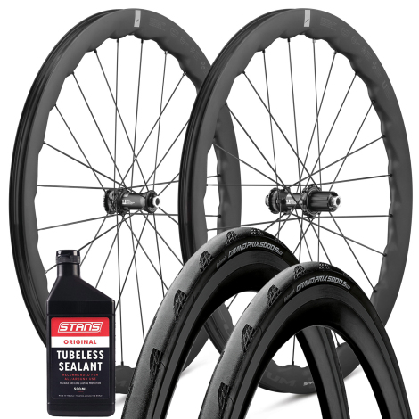Fulcrum Sharq Carbon Road/Gravel Wheelset With FREE Continental GP5000 S TR Folding Road Tyres & Stans 500ml Tubeless Sealant 