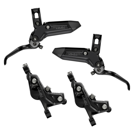 Sram Level Silver Stealth 4-Piston Front And Rear Disc Brake Set