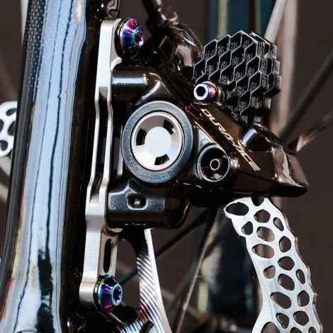 Merlin Cycles AbsoluteBLACK Titanium Flat Mount Caliper Bolt - Gold / M5 / 27mm | FREE delivery over £60 & Easy Returns