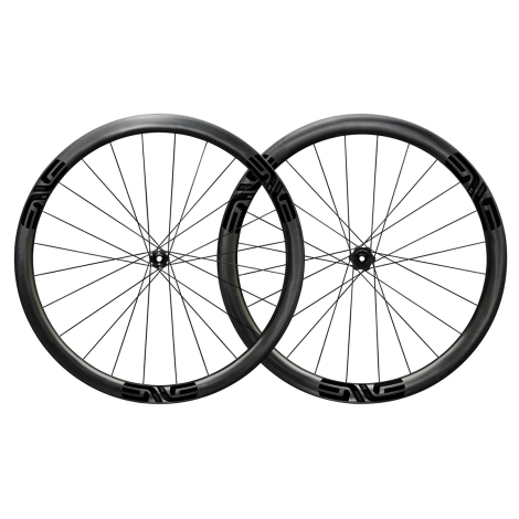 Merlin Cycles Enve SES 3.4 Chris King Disc Clincher Road Wheelset - 700c - Black Shimano 12mm Front - 142x12mm Rear Centerlock Pair 11-12 Speed Tubeless 700c | FREE delivery over £60 & Easy Returns