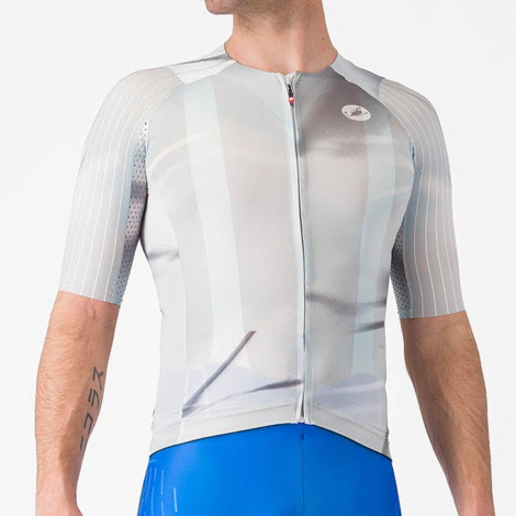 Merlin Cycles Castelli Aero Race 8S Short Sleeve Jersey - SS26 - Silver Grey / Smoky Grey / XLarge | FREE delivery over £60 & Easy Returns