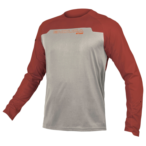 Merlin Cycles Endura MT500 Burner Long Sleeve Cycling Jersey - Red / Medium | FREE delivery over £60 & Easy Returns