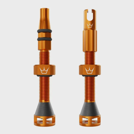 Merlin Cycles Peaty's Holeshot Fast Flow Tubeless Valves - 60mm - Mango / 60mm Valve | FREE delivery over £60 & Easy Returns