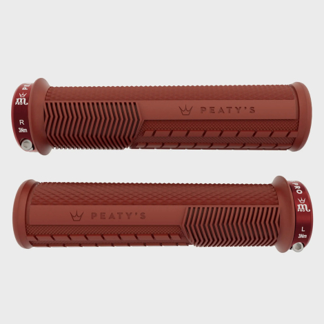 Merlin Cycles Peaty's Monarch Pro Knurl Grip - Brick Red / Thick | FREE delivery over £60 & Easy Returns