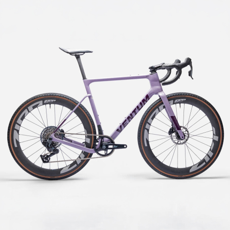Merlin Cycles Ventum GS1 Rival XPLR Carbon Gravel Bike - Lilac Splatter / Large | FREE delivery over £60 & Easy Returns