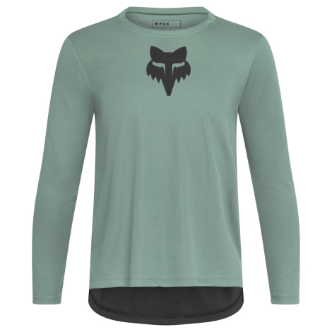 Merlin Cycles Fox Racing Youth Ranger Fox Head Long Sleeve MTB Jersey - Pine / Small | FREE delivery over £60 & Easy Returns