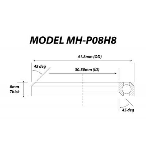 Image of Replacement Headset Bearings - Single / 41.8mm x 30.5mm x 8mm (45/45 Degree)