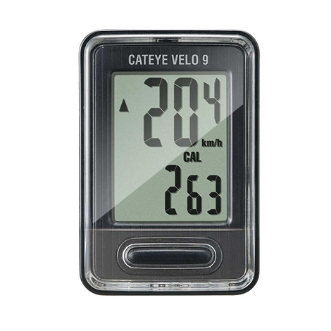 Image of Cateye Velo 9 Cycle Computer - Black / Speed