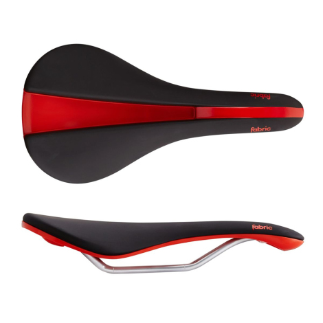 Fabric Line Shallow Elite Saddle - Black / Red / 142mm