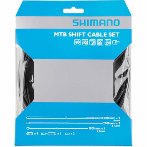 Image of Shimano MTB Gear Cable Set - Stainless