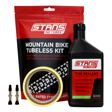 Image of Stans MTB Tubeless Kit - Black / Tape Width 25mm / Valve Length 44mm