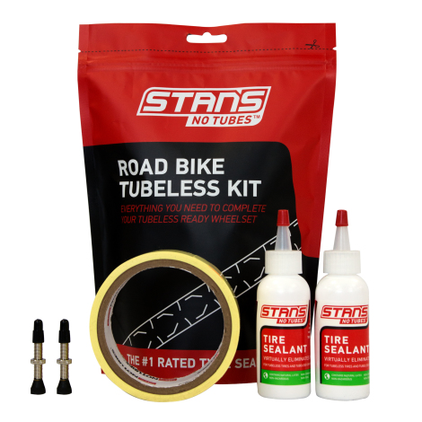 Image of Stans No Tubes Road Tubeless Kit - Black / Tape Width 21mm / Valve Length 55mm