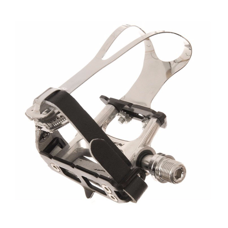Image of Token TK456 Track Toe Clip Pedals - Silver / Black