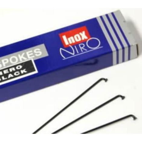 Image of A.C.I. Black DB Stainless Steel Spokes (Pack of 10) - Black / 266mm