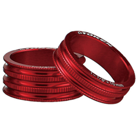 Merlin Cycles Token MTX Alloy Headset Spacers - Red / 1.5"