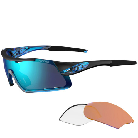 Tifosi Davos Clarion Sunglasses Interchangeable - Crystal Blue / Blue Clarion
