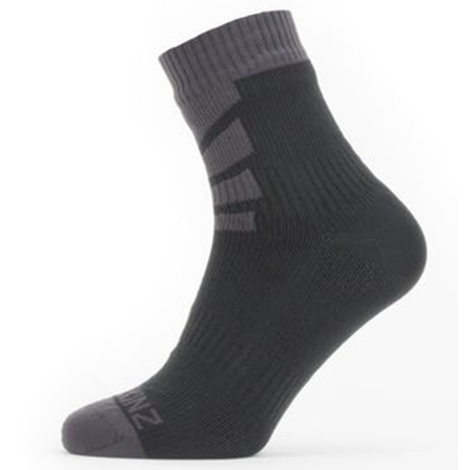 Image of Sealskinz Waterproof Warm Weather Ankle Length Socks - Black / Grey / Medium